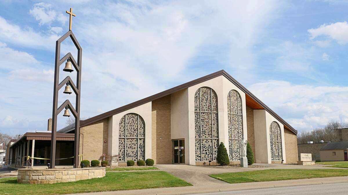 The exterior of Hubbard St. Patrick Church.