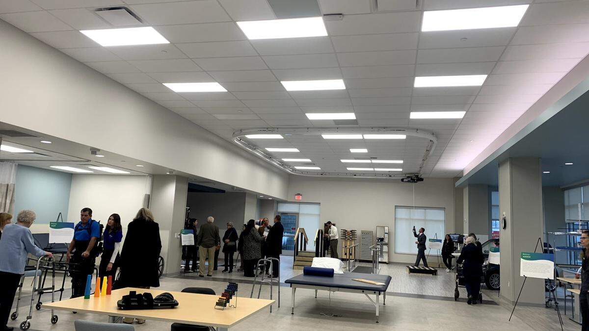 Inside the new Mercy Health Rehabilitation Hospital, there is a 3,500-square foot therapy gym filled with different state-of-the-art training tools to practice physical, occupational and speech therapies.