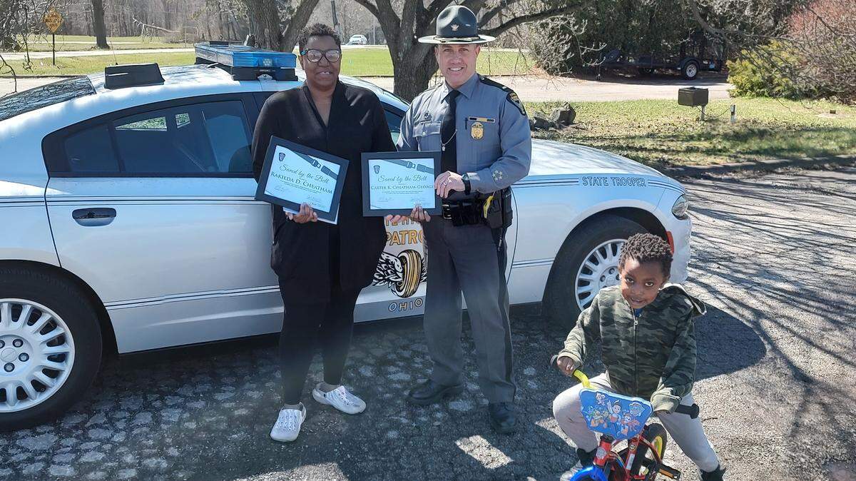 Rakieda Cheatham, a mom who lives in Canfield, was honored with the “Saved by the Belt” award this month.