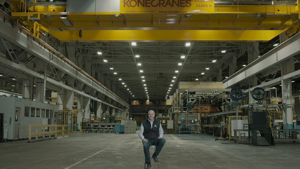 Lordstown Motors Corp. CEO Steve Burns sits in the electric pickup truck maker's Lordstown factory in this February 2020 file photo. (Photo provided)