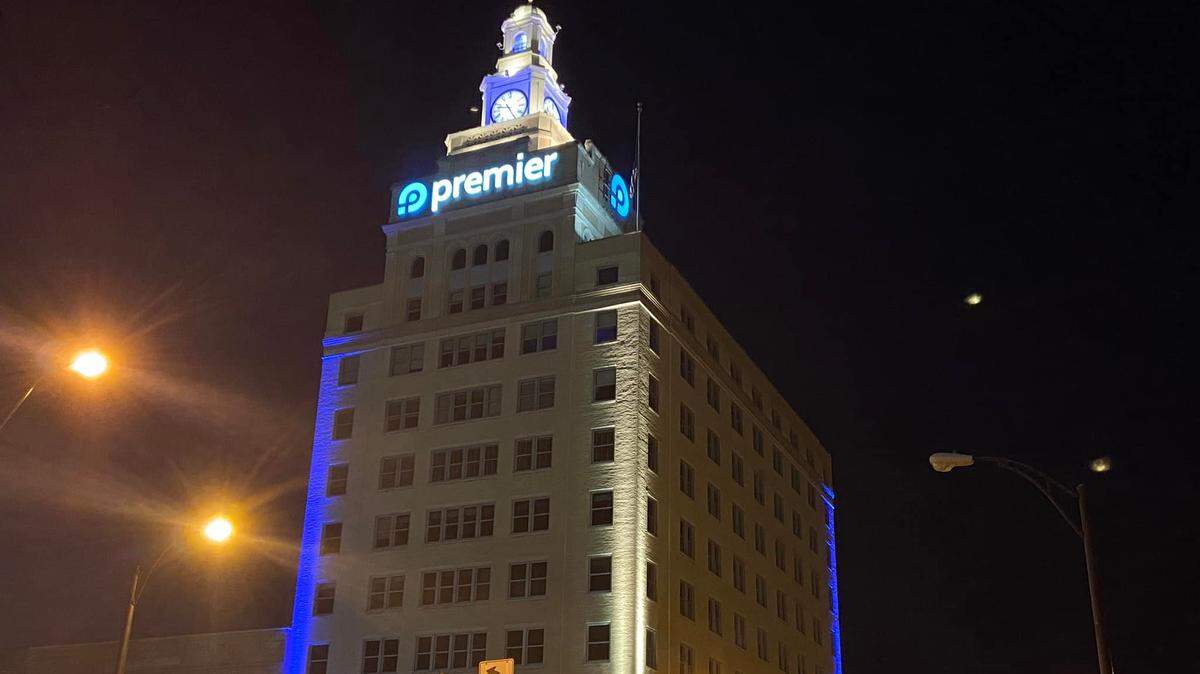 2022 FILE Drivers around downtown Youngstown tonight will see blue and orange lights in honor of All for the Kids Day. 