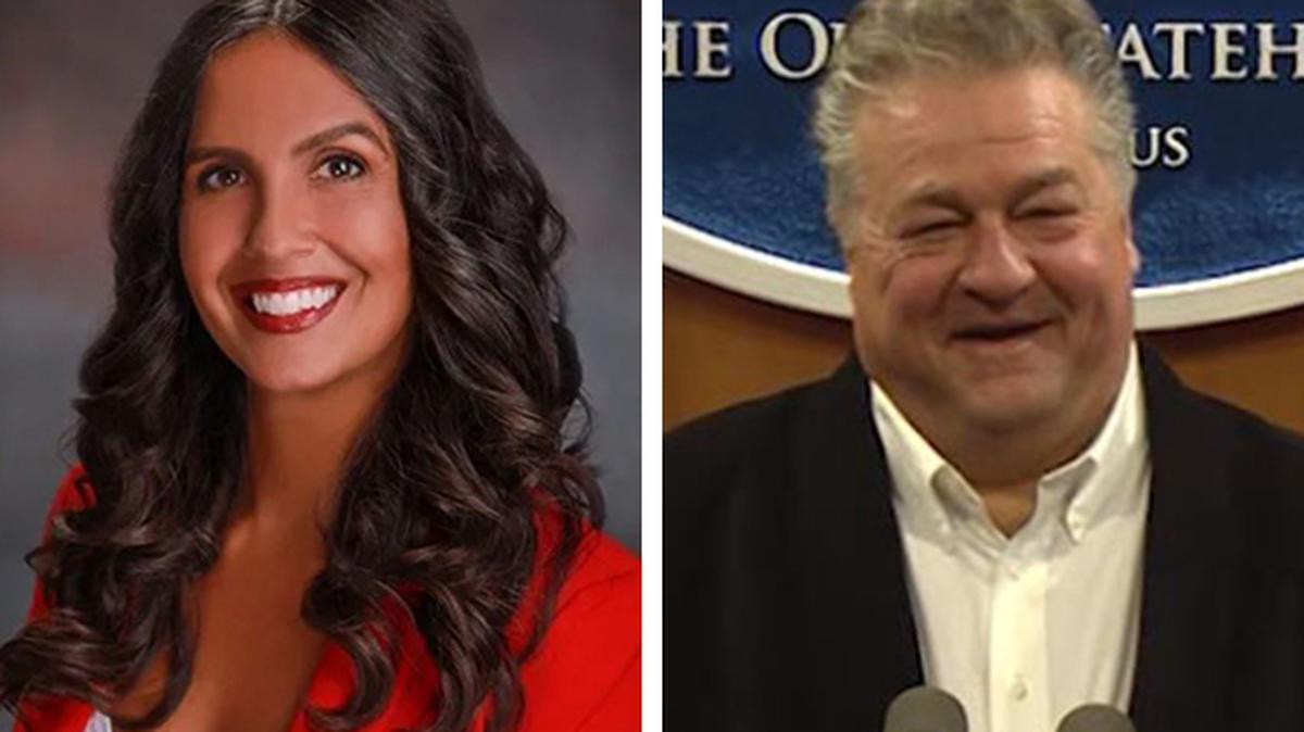 Trumbull County commissioner-elect Niki Frenchko, left, and outgoing incumbent Commissioner Daniel Polivka