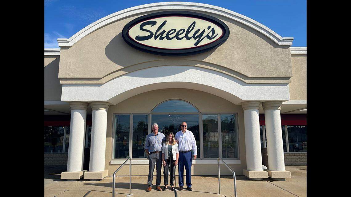 From left are Lance Romeo, Sheely’s Furniture and Appliance buyer and principal owner; Jessica Smith, principal owner; and Jeff Curry, general manager and principal owner.