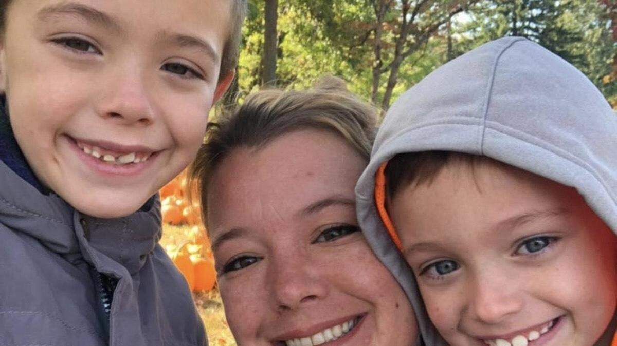 Mary Hall and her two sons, Dakota and Tanner