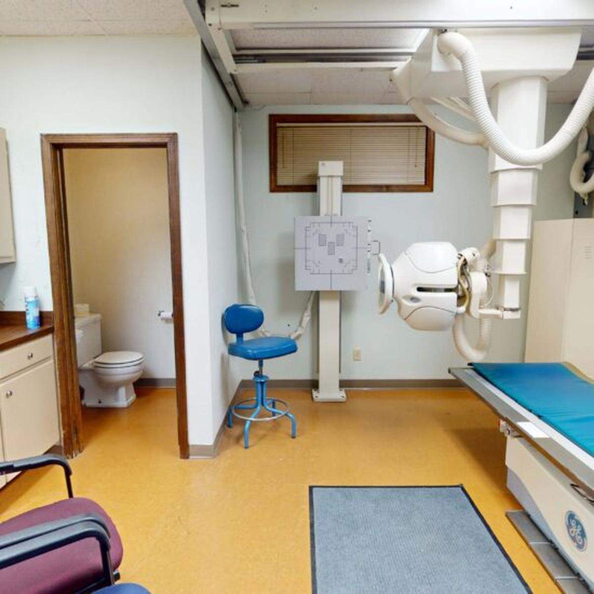 The office includes private exam rooms, consultation rooms, a waiting area and reception space on Covington Street.