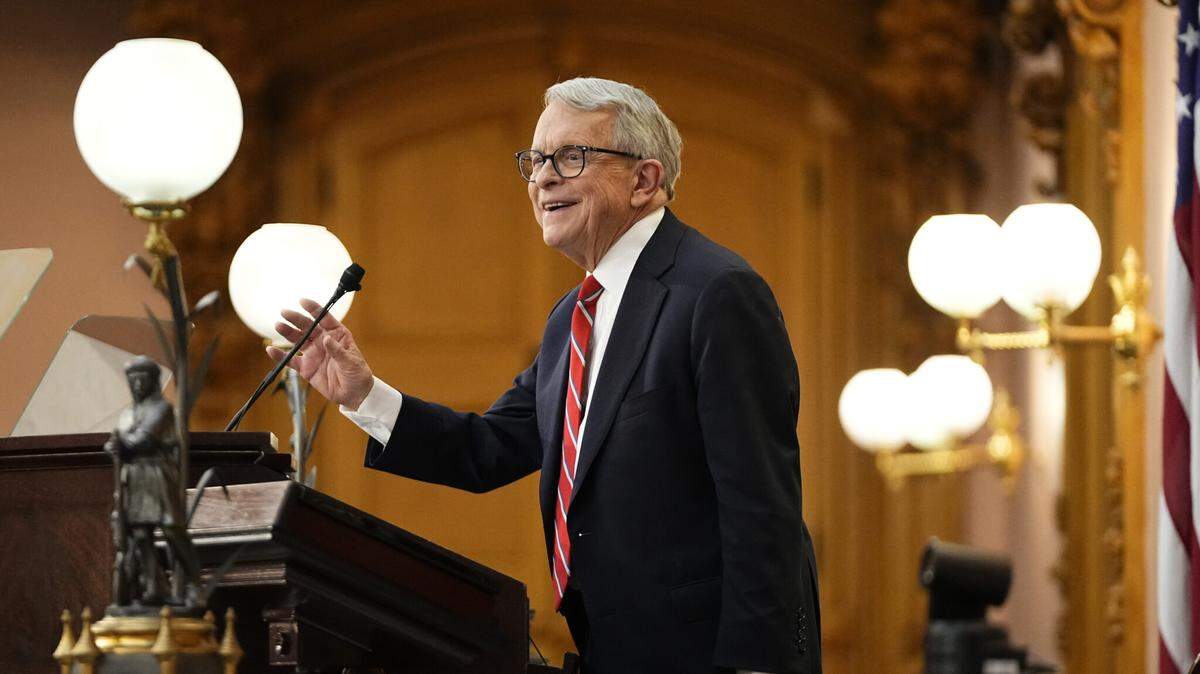 Ohio Gov. Mike DeWine delivers the final State of the State address of his second term at the Ohio Statehouse in Columbus.