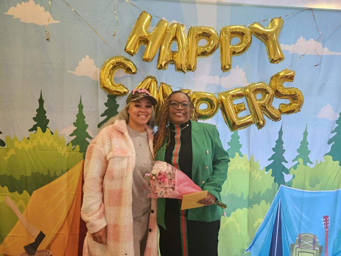 Tracy Jordan (right) welcomed friends and community members to spend their lunch breaks at Happy Campers Learning Center North Campus Feb. 5 in Liberty Township.