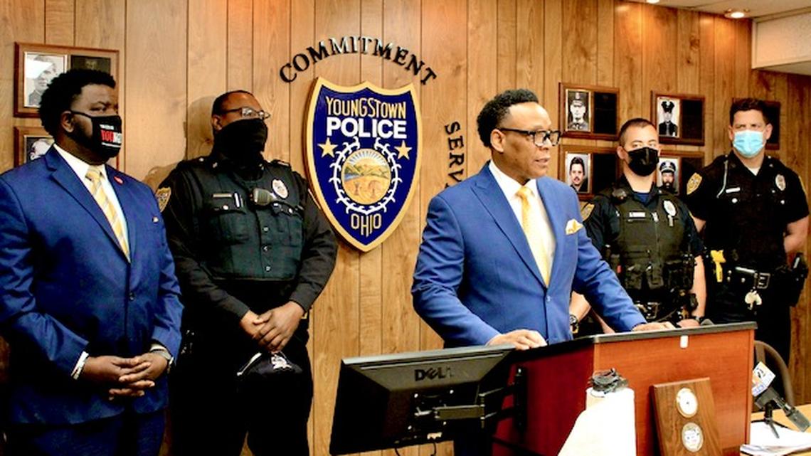 Youngstown Police Department Chief Carl Davis announces the Neighborhood Response Unit, which will reduce violent crime by removing dangerous criminals from the street. (Ellen Wagner | Mahoning Matters)