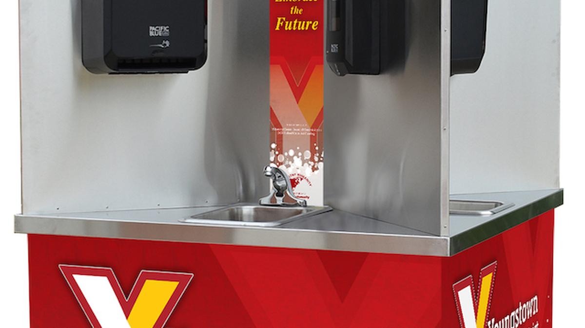 This Personal Protected Quad-Sink hand-washing station will be used at various Youngstown City Schools when students return from remote learning. (Youngstown City School District)