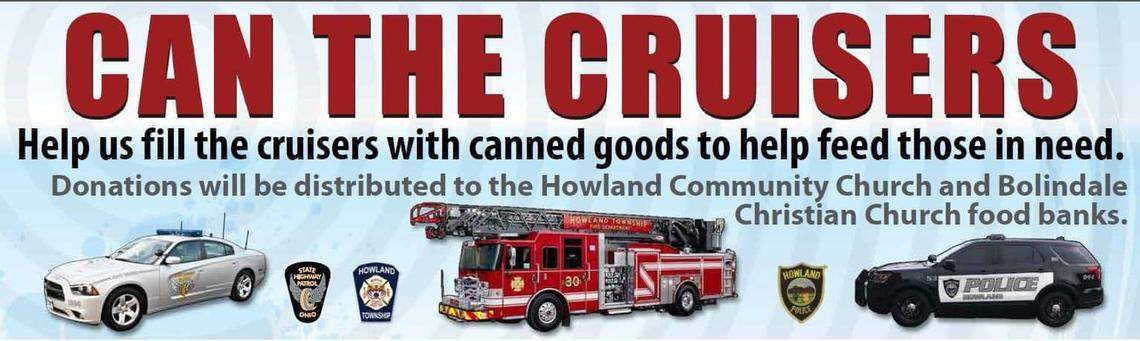 If you’re in a really big giving mood, stop by one of the four Can the Cruiser events happening Saturday in Trumbull County.