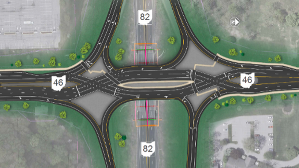 Beginning May 19 at 5 a.m., Ohio 46 at Ohio 82 overpass will be closed through May 23 at 8 a.m. for bridge removal at the diverging diamond worksite.