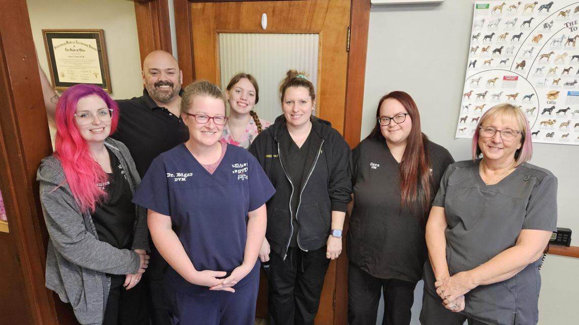 The Lemony Snippet veterinary team celebrated operating in the new clinic with a ribbon-cutting ceremony on Dec. 18 in Struthers.
