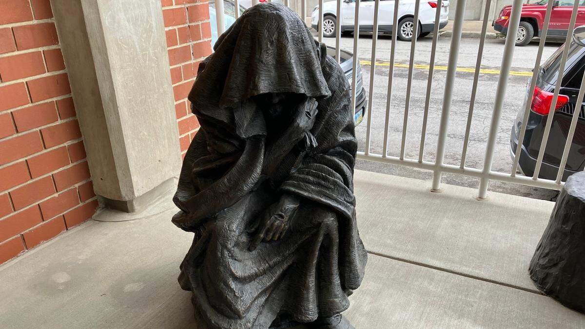 Here is the statue dedicated Thursday at the YMCA of Youngstown.