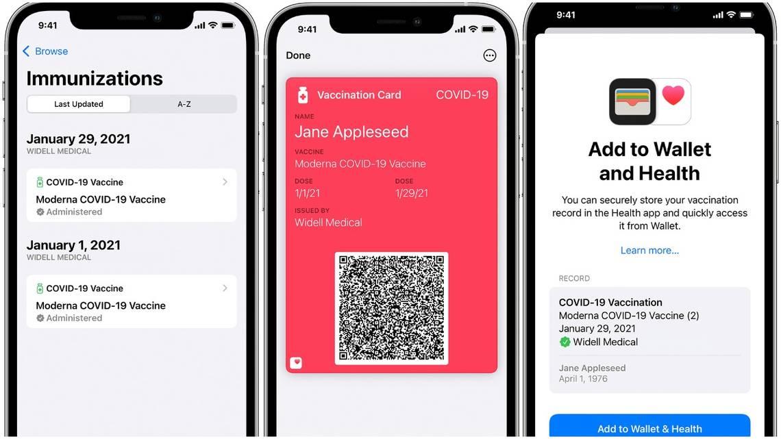 Apple users can now add their COVID-19 vaccination records to their Wallet. APPLE