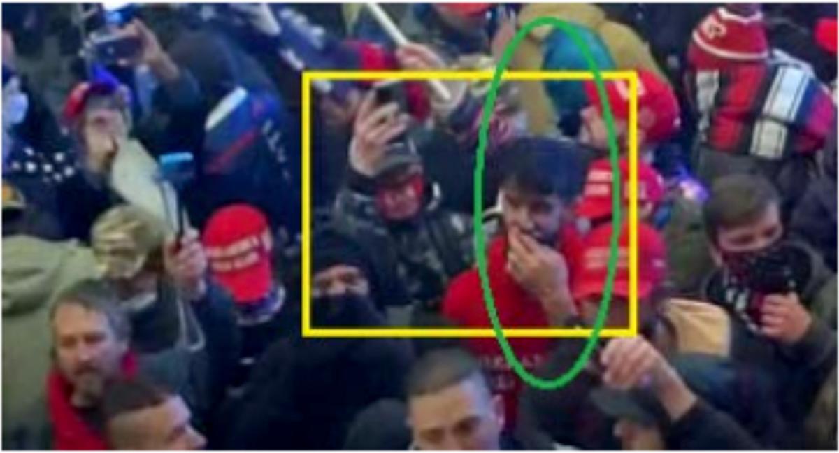 The FBI identified Stephen Ayres of Warren, seen here in surveillance footage, as one of the rioters who breached the U.S. Capitol Building during a deadly riot on Jan. 6, 2021.