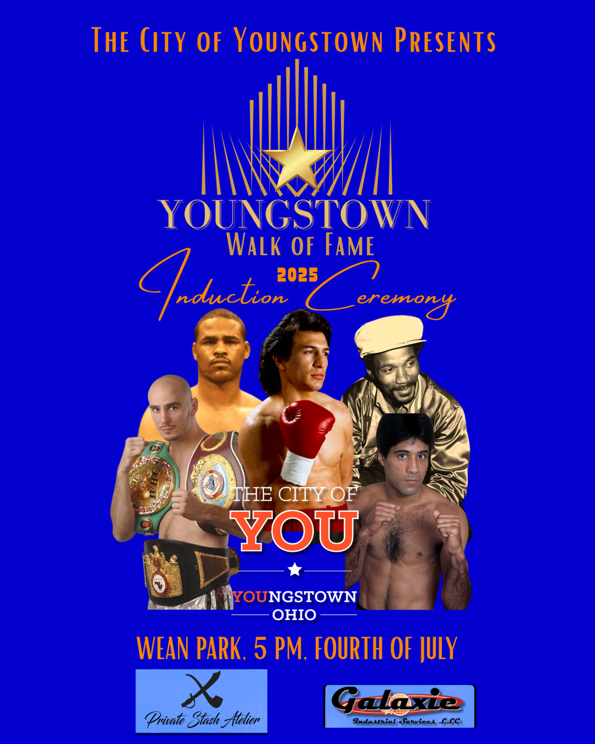 Five new Youngstown Walk of Fame markers will honor hometown boxing legends Ray “Boom Boom” Mancini, Kelly “The Ghost” Pavlik, Harry “Dirty Harry” Arroyo, Jeff “Prime Time” Lampkin, and Greg “The Flea” Richardson.