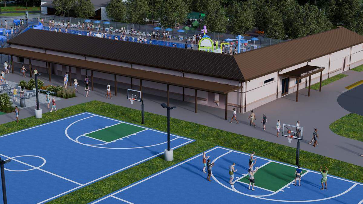 Crews begin phase two of $25M East Palestine park project which will include an aquatic center. 