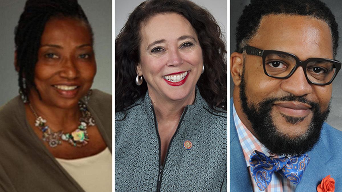 From left to right: Brenda Kimble, Youngstown City School District board president; State Rep. Michele Lepore-Hagan of Youngstown, D-58th; Justin Jennings, Youngstown City School District CEO