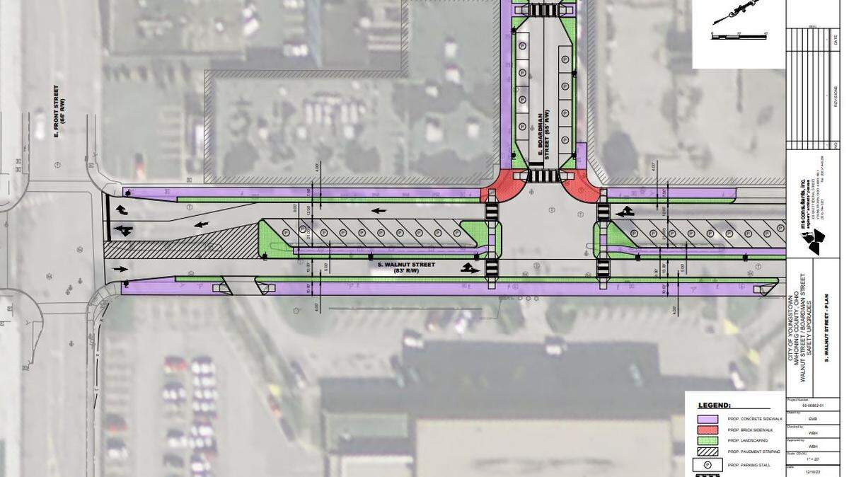 Proposed plan for restriping on Walnut Street