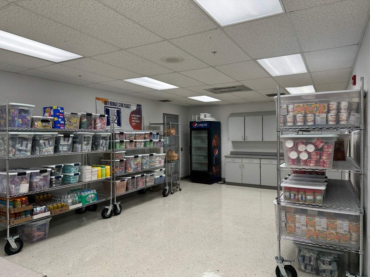 Inside the Ray Bernat Care Closet open this school year for students to ‘grab and go’ what they need for class, including food, drinks, personal hygiene products and feminine products.