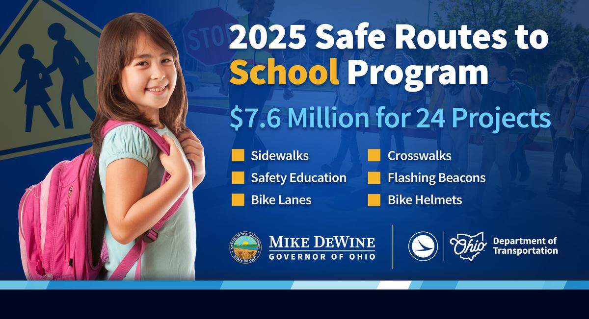 Gov. Mike DeWine and ODOT invested $7.6 million for the&nbsp;Safe Routes to School&nbsp;program.&nbsp;