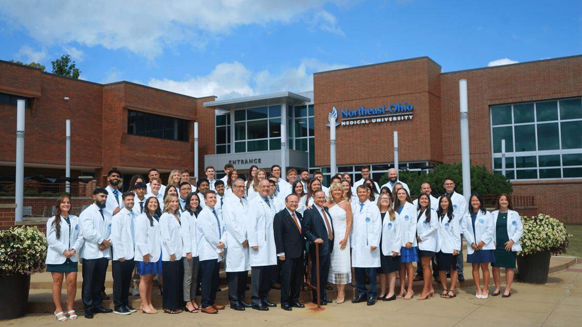 NEOMED celebrated the inaugural class of the Bitonte College of Dentistry students at their white coat ceremony on Aug. 22 in Rootstown.