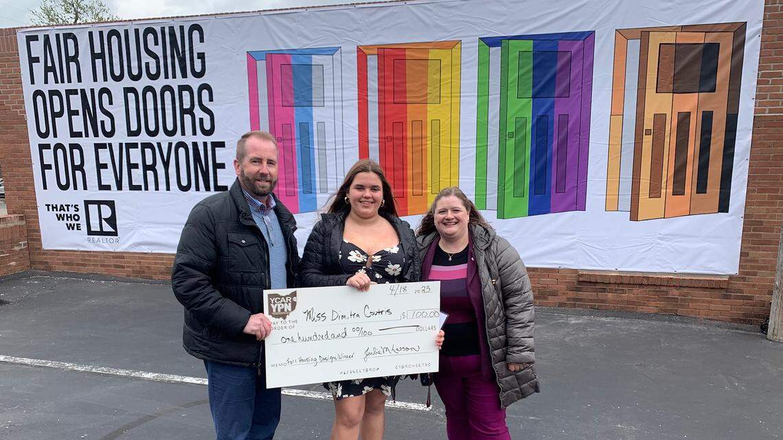 Dimitra Coutris, with Mike Stevens and Julie Larson from Youngstown Columbiana Association of Realtors