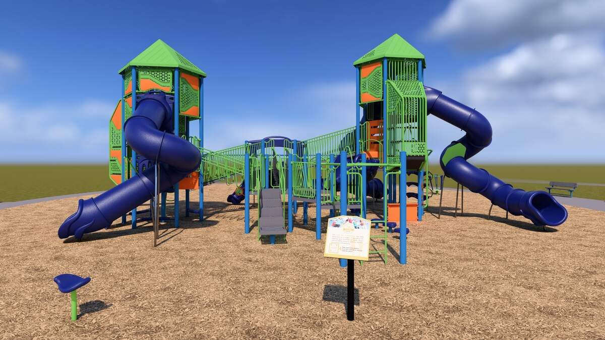 The city of Youngstown provided a rendering of the new playground coming to the park this summer at 1940 Lynn Ave. in the Brownlee Woods neighborhood. 