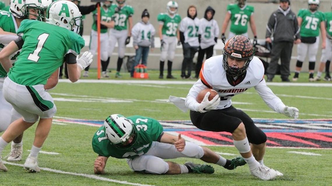 Springfield Tigers player Ohlin also played wide receiver. (Photo courtesy of Springfield High School)