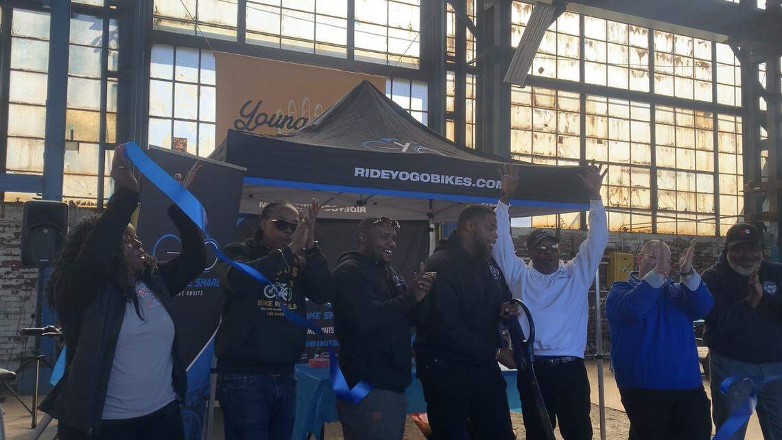 After three years of planning, advocating and preparation, Ronnell Elkins, his family and city officials cut the ribbon on the city of Youngstown’s first electric bicycle program, YoGo Bikeshare.