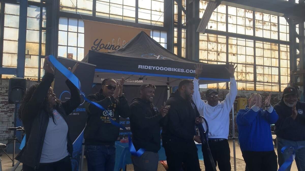 After three years of planning, advocating and preparation, Ronnell Elkins, his family and city officials cut the ribbon on the city of Youngstown’s first electric bicycle program, YoGo Bikeshare.
