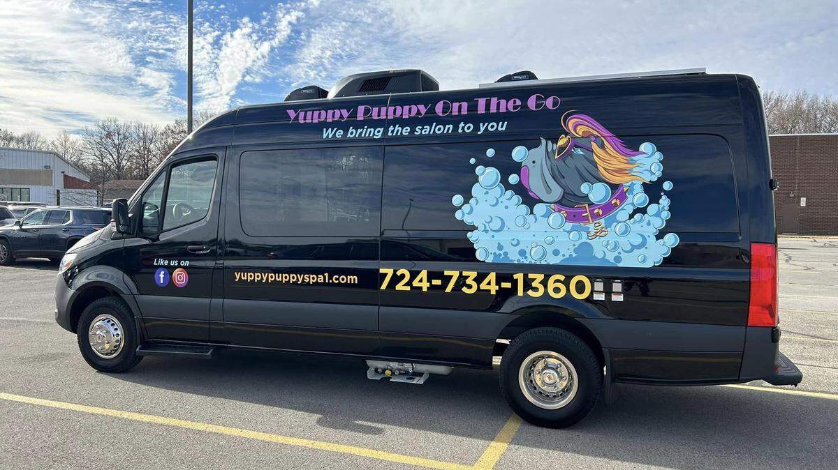 Yuppy Puppy On The Go is a state-of-the-art grooming salon on wheels where team members come to pets’ houses for their grooming appointments.