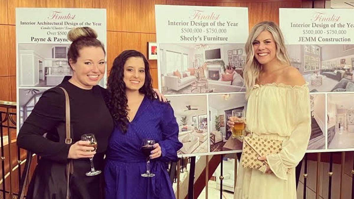 The HBA of Cleveland recently honored Sheely’s Furniture and Appliance with its Interior Design of the Year award. From left are Jessica Smith, Sheely’s Furniture and Appliance’s principal owner, and buyers Mallory Roberts and Kate Mesmer.