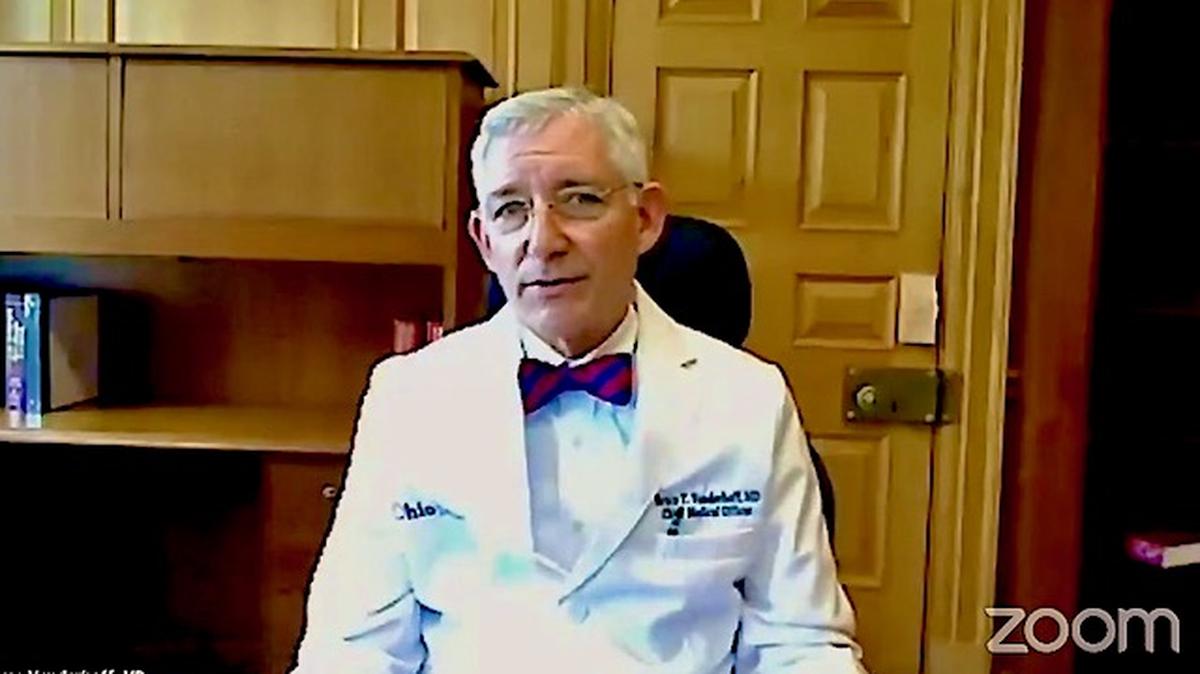 Ohio Department of Health Director Dr. Bruce Vanderhoff during the state's coronavirus update on Thursday, Aug. 12, 2021.