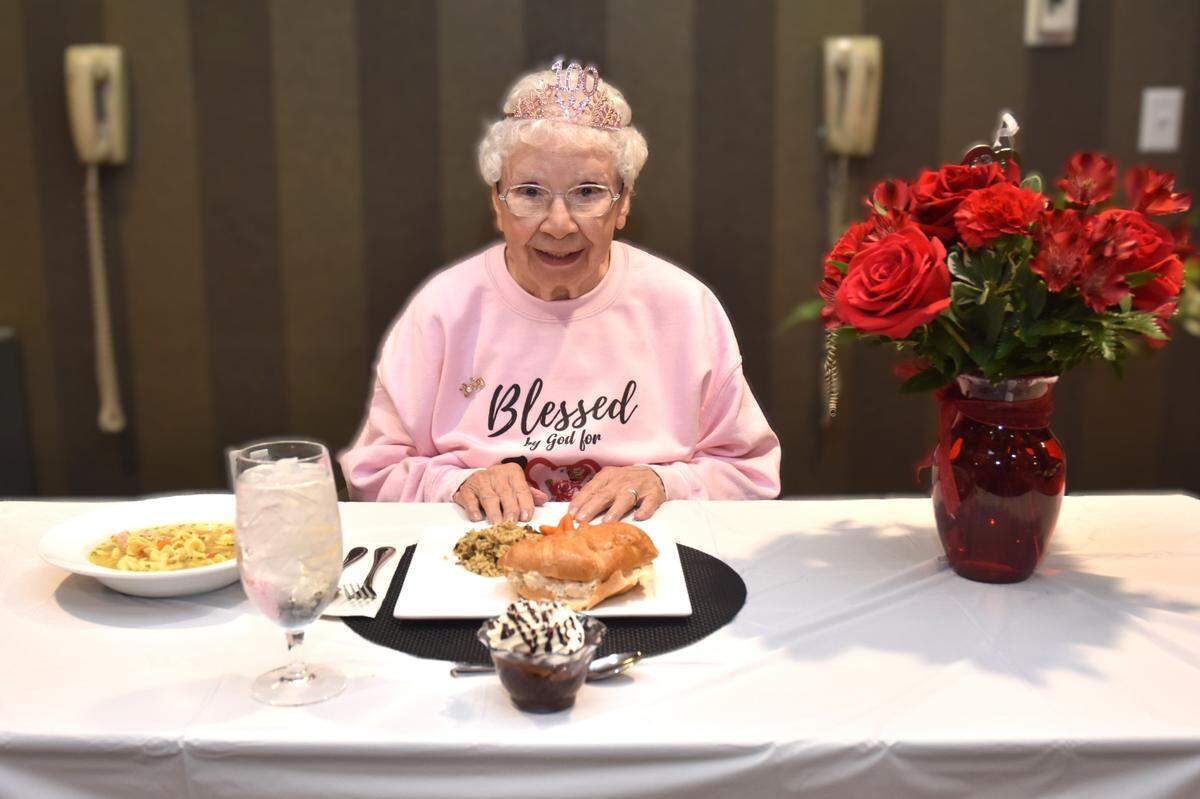 Sister Margaret Mary Siegfried celebrates turning 100 years old at St. Elizabeth Youngstown Hospital.