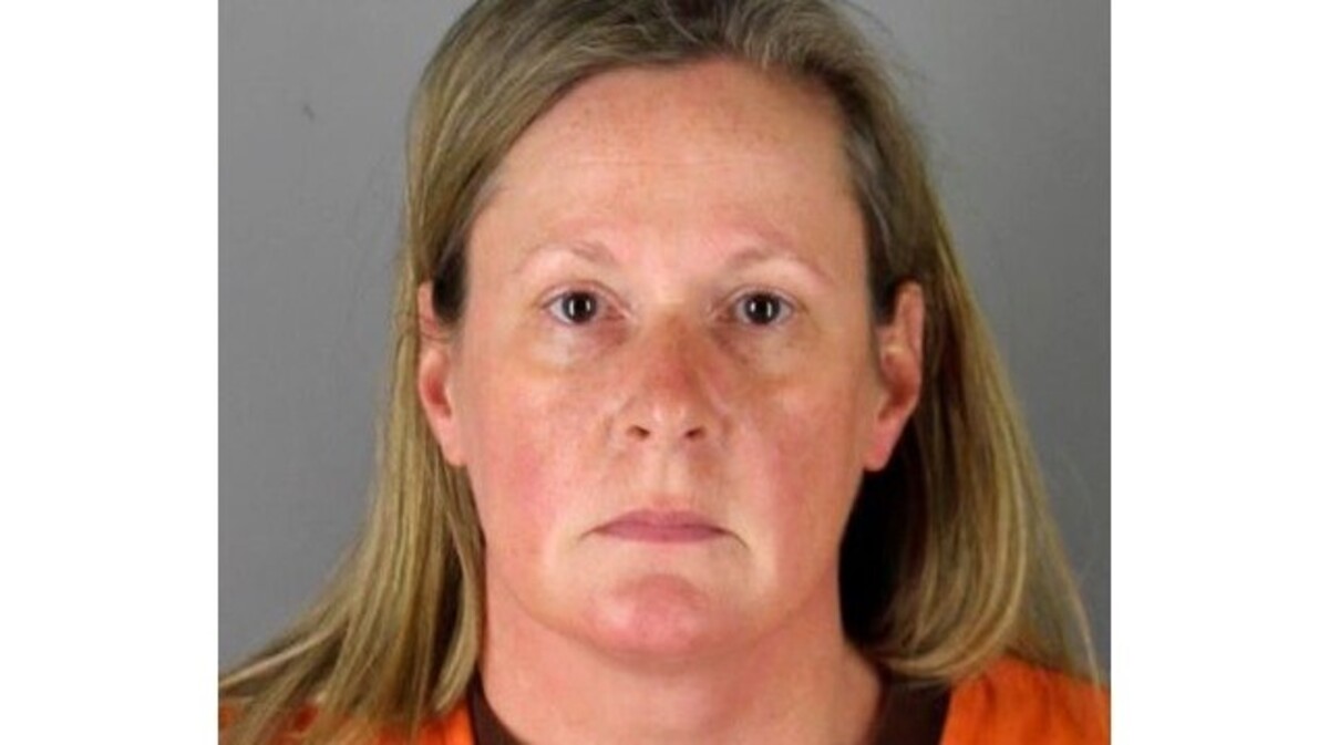 This booking photo released by the Hennepin County, Minn., Sheriff shows Kim Potter, a former Brooklyn Center, Minn., police officer who is charged Wednesday, April 14, 2021, with second-degree manslaughter for killing 20-year-old Black motorist Daunte Wright in a shooting that ignited days of unrest and clashes between protesters and police. (Hennepin County Sheriff via AP)