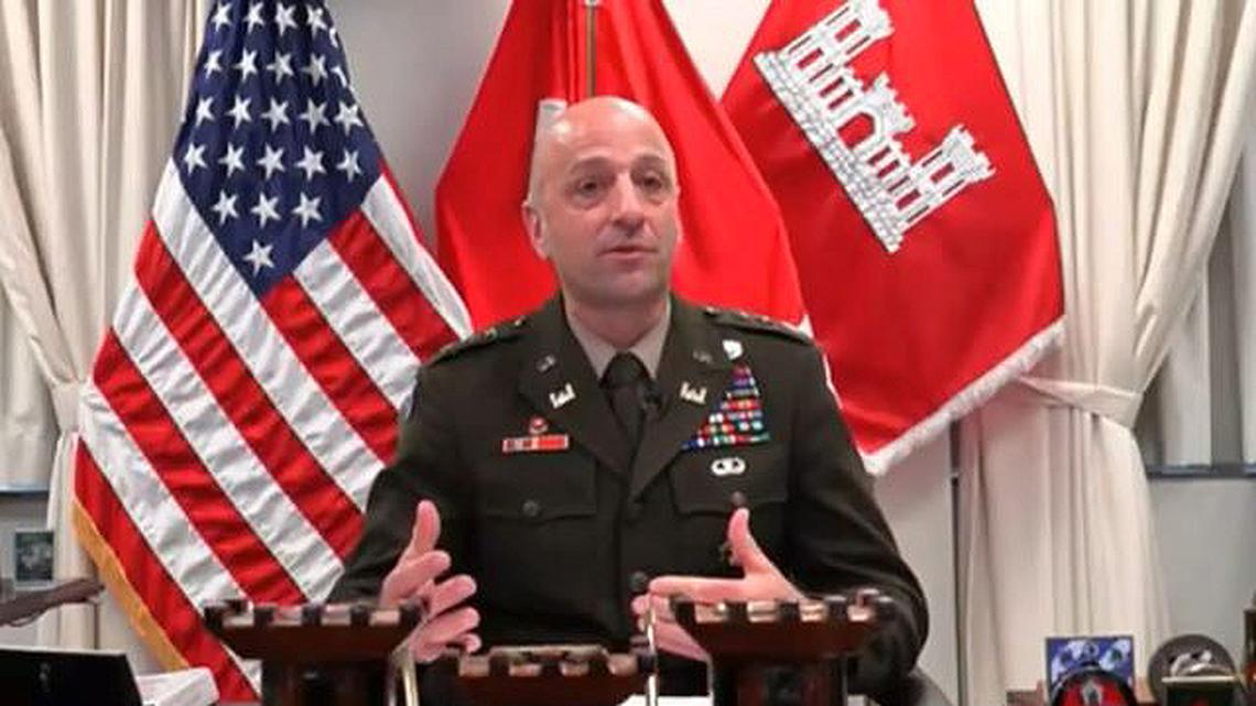 Lt. Gen. Scott A. Spellmon, commanding general of the U.S. Army Corps of Engineers, speaks during a House Appropriations Committee’s Energy and Water Subcommittee hearing on May 24. (Image captured from video)