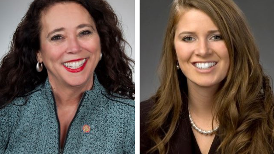 State Rep. Michele Lepore-Hagan of Youngstown, D-58th, left, and Christina Hagan, former Ohio House 50th District representative and current Republican challenger for the 13th U.S. Congressional District.