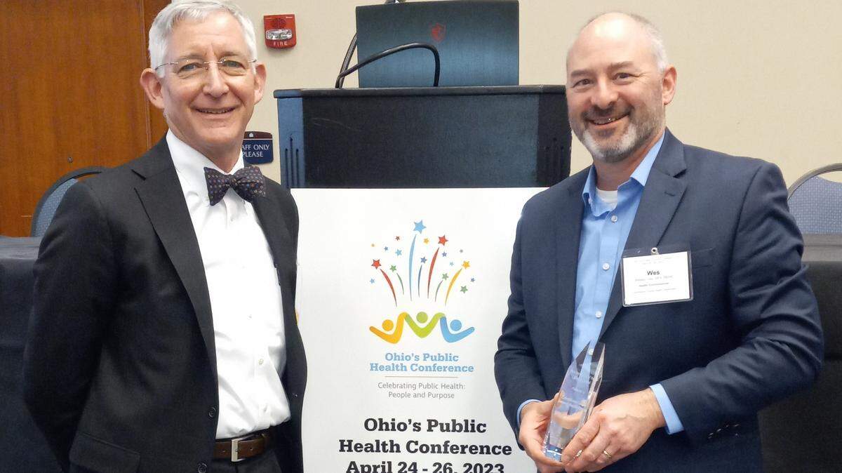 Ohio Health Director Bruce Vanderhoff (left) and Columbiana County Health Commissioner Dr. Wesley J. Vins (right) April, 2023