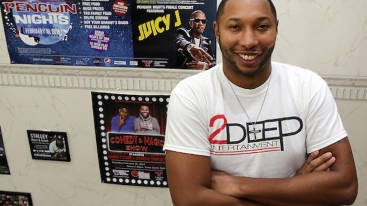 Terrill Vidale is making waves in the entertainment industry with locally owned 2Deep Entertainment. With more than 100 clients in 20 states — including celebrities DJ Luke Nasty, Meek Mill, Juicy J and cast members from Wild ‘n Out — Vidale has turned his hometown business into a national force. (Bob Yosay/Mahoning Matters)