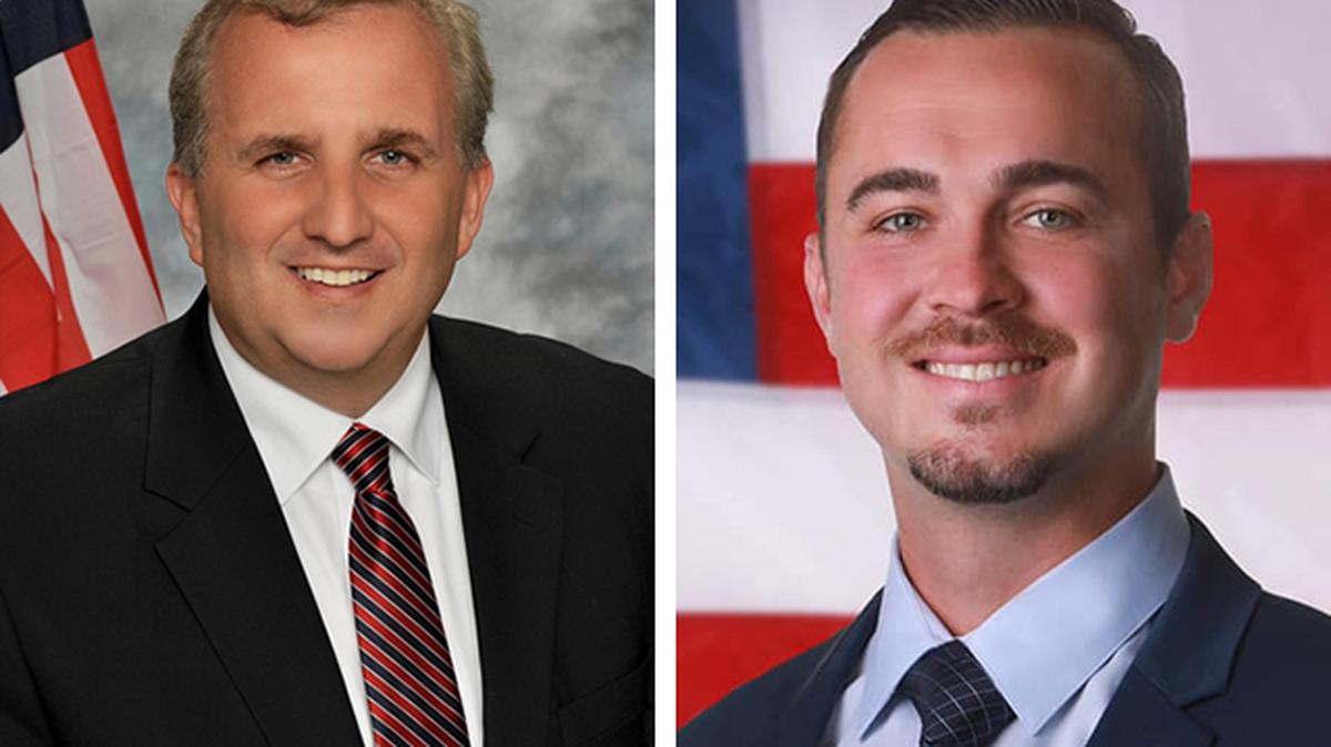 Incumbent Democratic Ohio House 63rd District State Rep. Gil Blair of Niles (left) and his Republican challenger, Mike Loychik of Cortland, a small business owner
