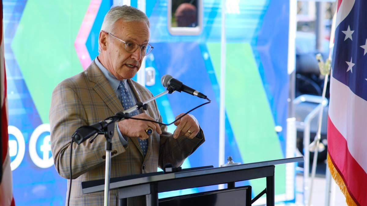 Lt. Gov. Jim Tressel spoke at Wednesday’s groundbreaking ceremony for the MCCTC Health and Wellness Center in Canfield.
