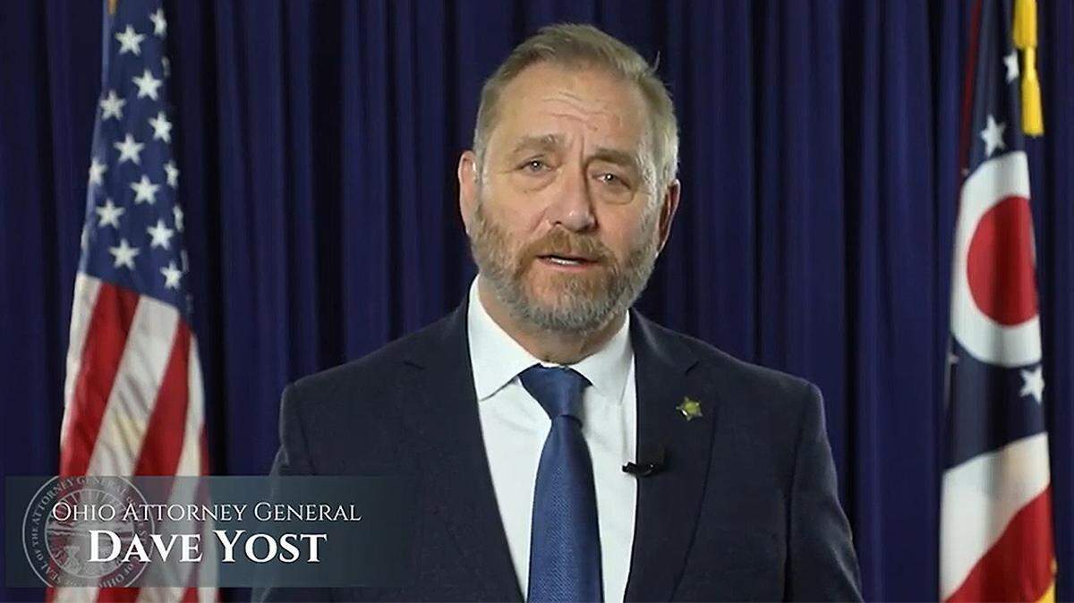 In this image captured from video, Ohio Attorney General Dave Yost welcomes Youngstown students into the Do the Write Thing program.
