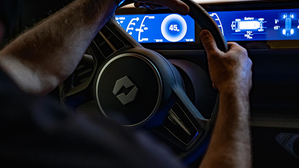 Shown here are promotional images of the interior of Lordstown Motors Corp.'s all-electric pickup truck, the Endurance. (Photo provided)