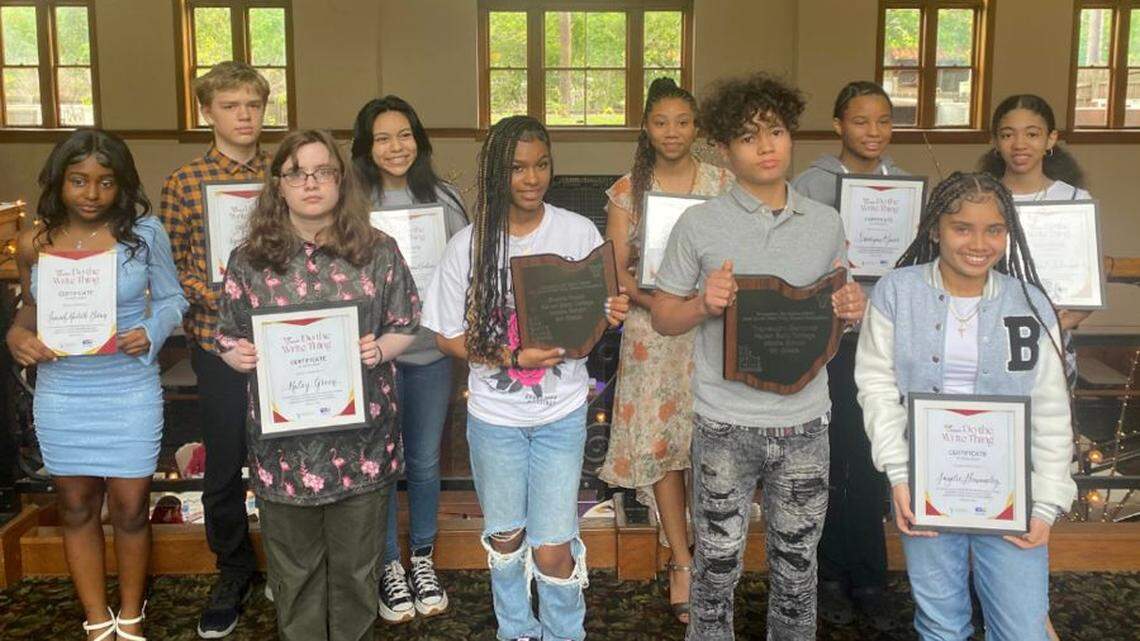 Attorney General Dave Yost recognized ten Youngstown City School District students as program finalists in the “Do the Write Thing Program.”