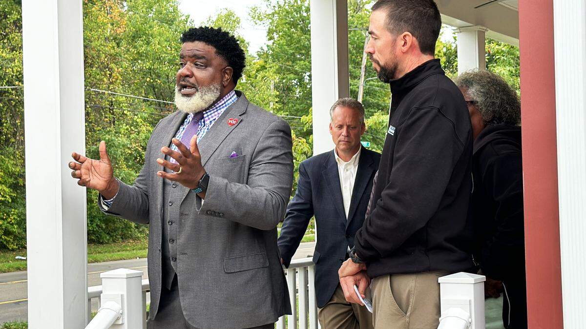 Youngstown Mayor Jamael Tito Brown celebrated completing a major project that transformed a vacant lot into affordable housing for Youngstown residents.