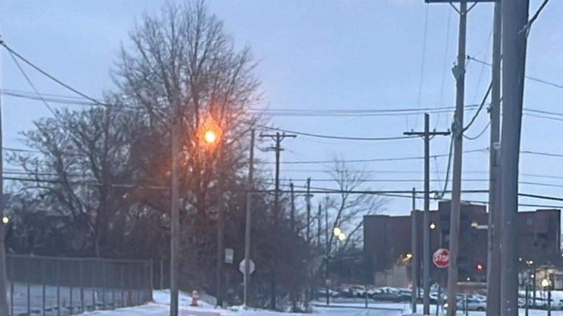 Snowy streets in Youngstown