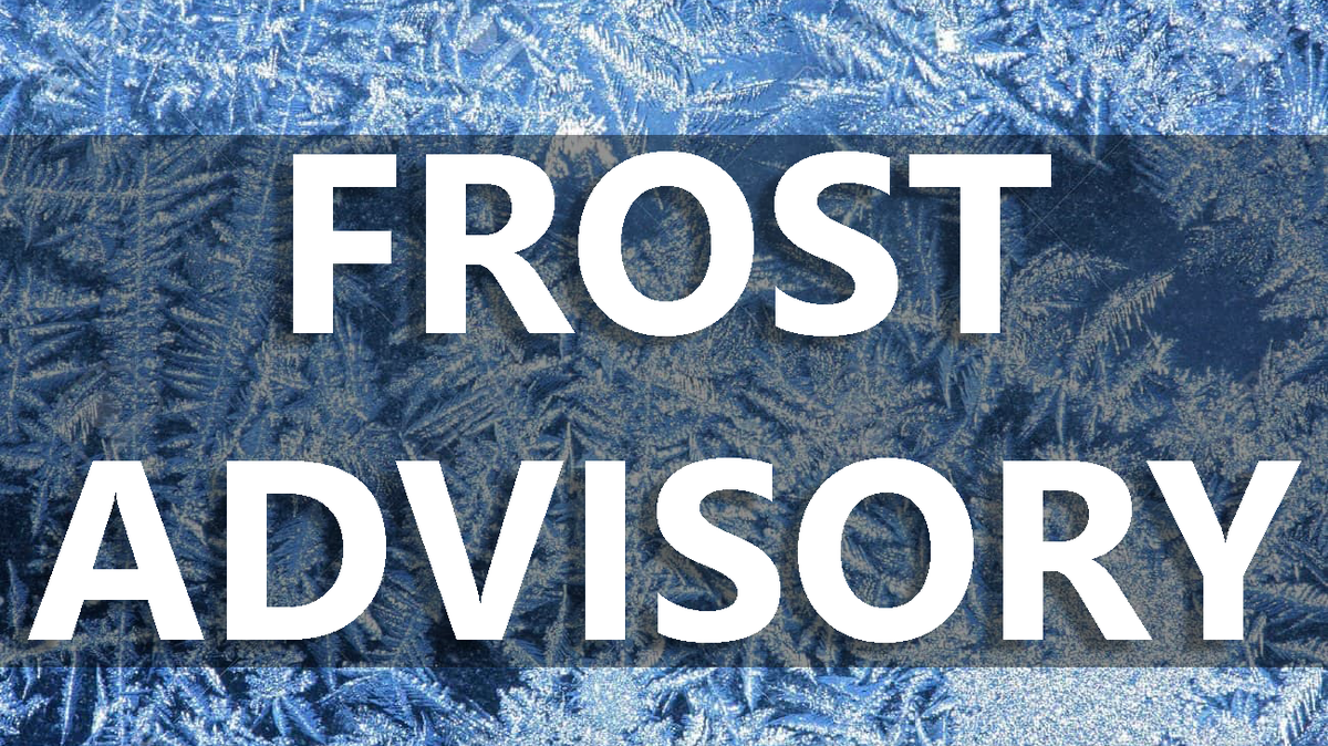 On Sunday, the National Weather Service issued a frost advisory for Centre County.