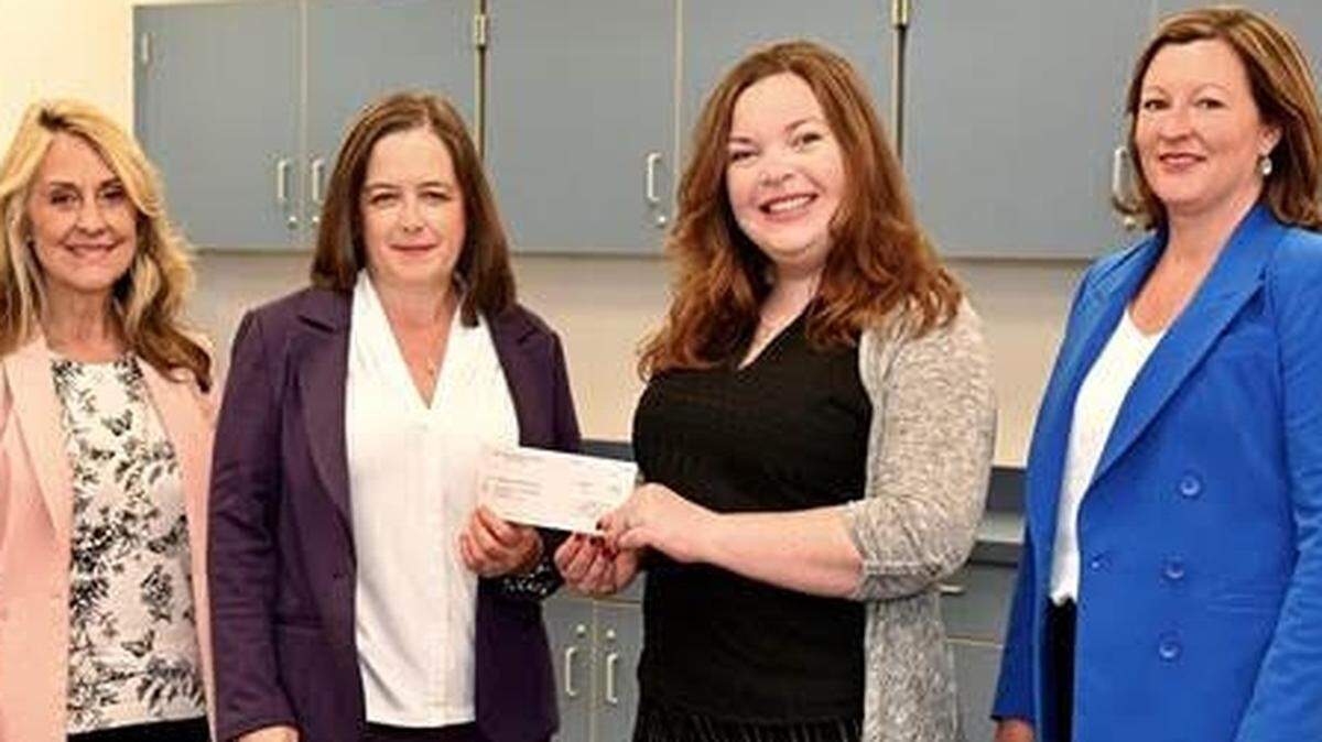 (left to right) Deborah Liptak, PLYMC Development Director; Aimee Fifarek, PLYMC Director and CEO; Lisa Long, the Thomases Family Endowment, and Alexa Sweeney-Blackann; PLYMC Board of Trustees Development Committee Chair