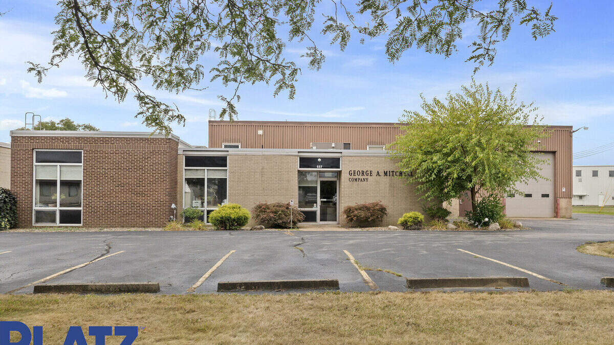 The manufacturing facility on McClurg Road first built in 1968 has warehouse ceilings reaching 18 feet and two drive-in doors.